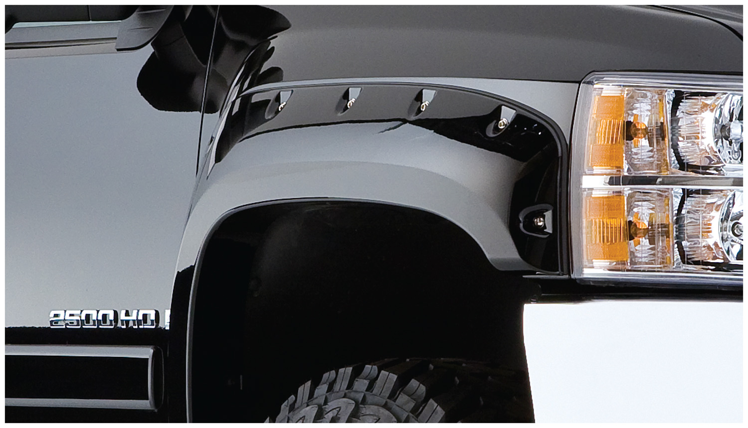 Bushwacker 20073-02 Black Cutout Style Smooth Finish Front Fender Flares for 1997-2003 Ford F-150; 2004 F-150 Heritage